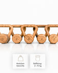 Kuipers Kettlebell Set aus Vollholz in Eiche – Ansicht 5
