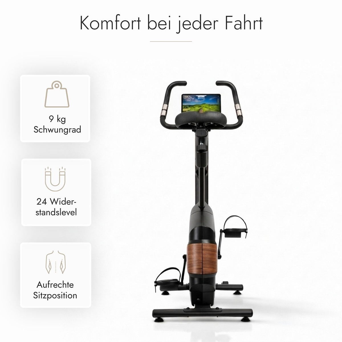 Kuipers E1 Ergometer in Schwarz – Ansicht 3