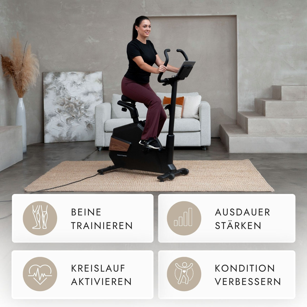 Kuipers E1 Ergometer in Schwarz – Ansicht 5