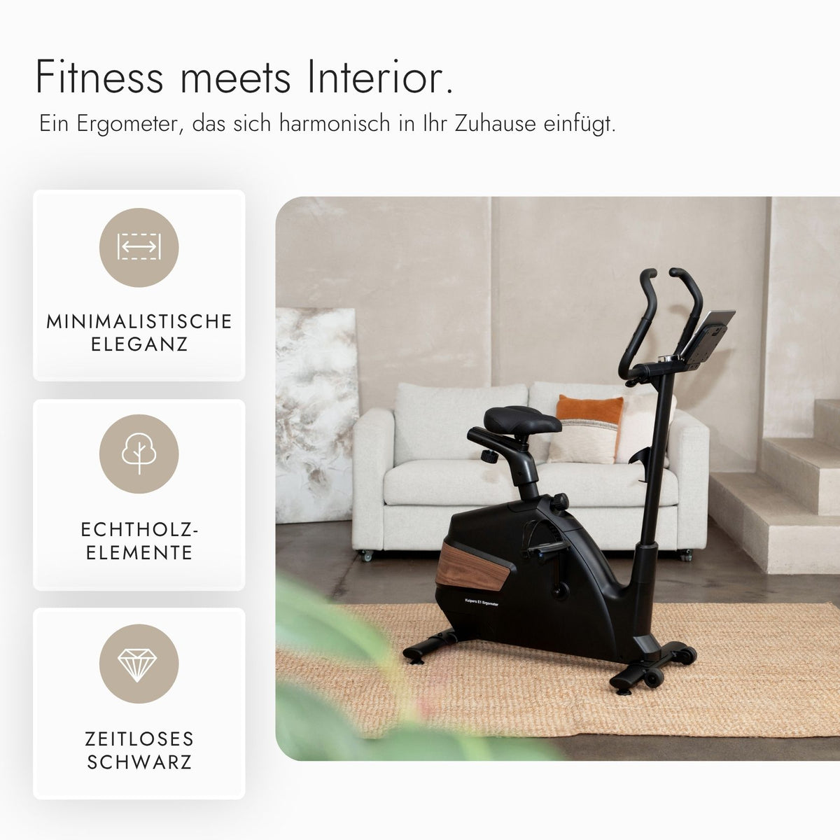 Kuipers E1 Ergometer in Schwarz – Ansicht 8