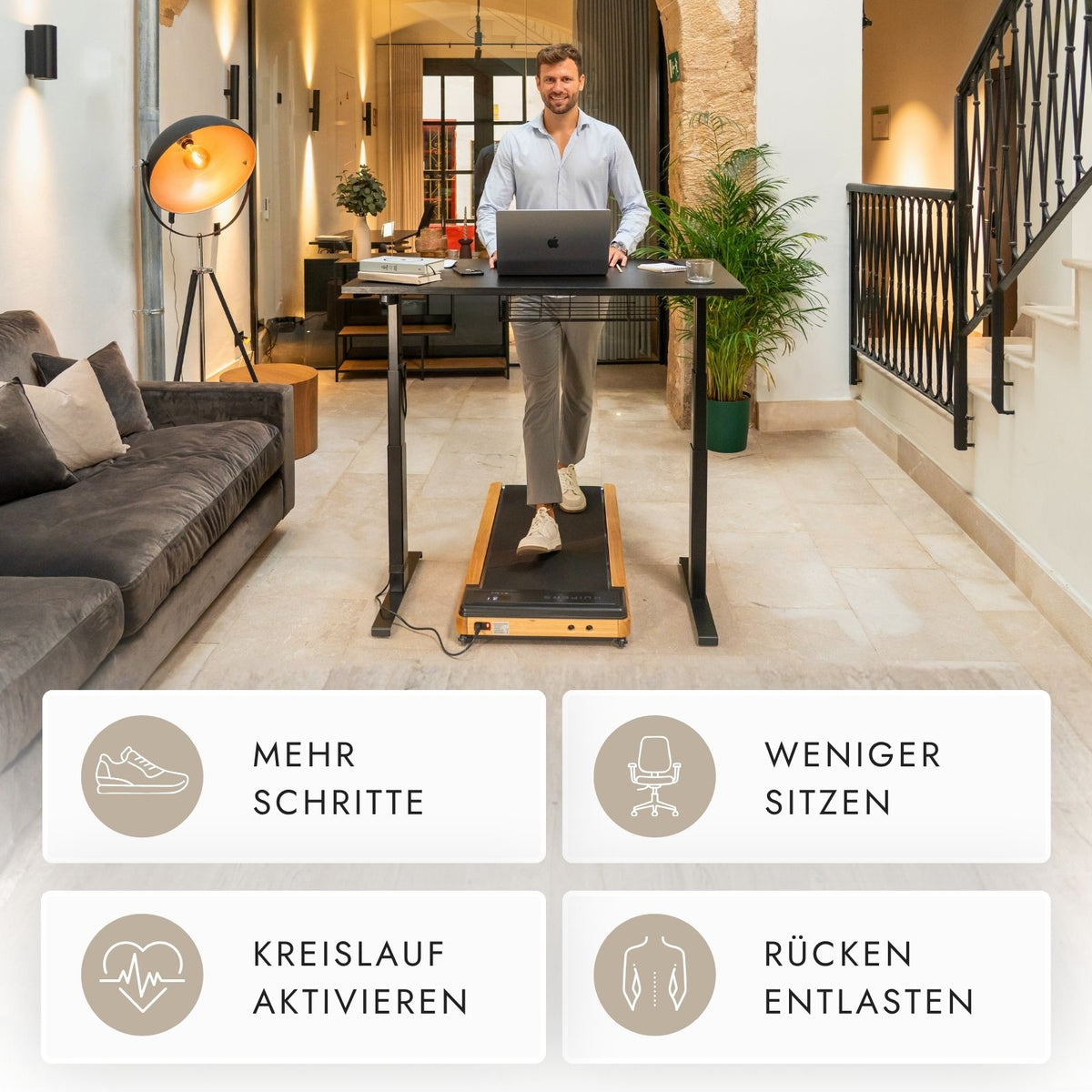 Kuipers Home Office Laufband K1 in Dunkle Esche – Ansicht 7 