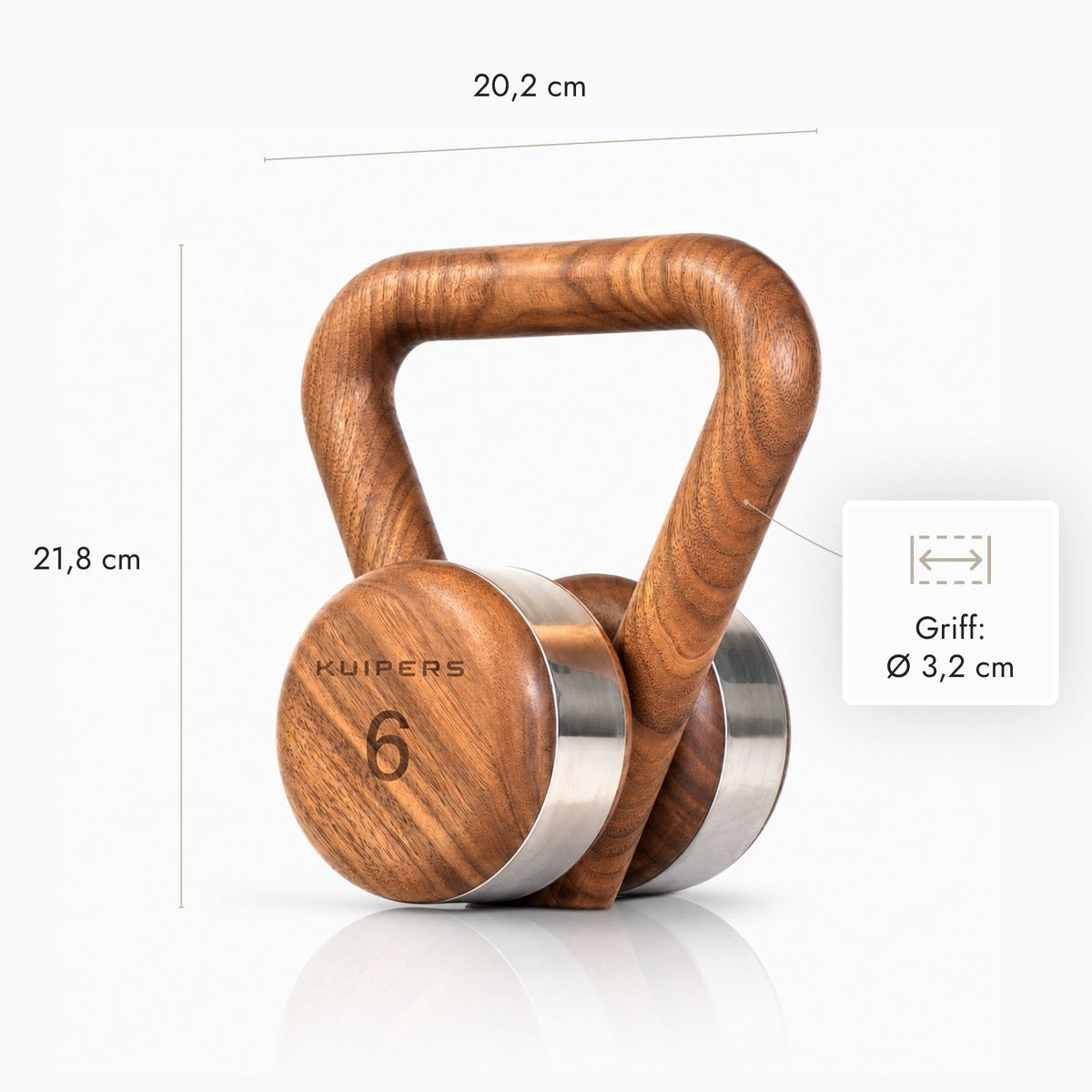 Kuipers Kettlebell Set aus Vollholz in Walnuss – Ansicht 6 