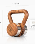 Kuipers Kettlebell Set aus Vollholz in Walnuss – Ansicht 6 