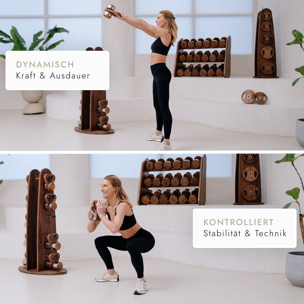 Kuipers Kettlebell Set aus Vollholz in Walnuss – Ansicht 8