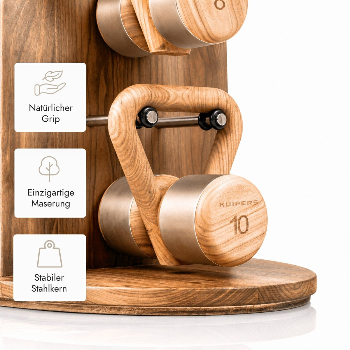 Kuipers Kettlebell Set aus Vollholz in Eiche – Ansicht 4 