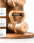 Kuipers Kettlebell Set aus Vollholz in Eiche – Ansicht 4 