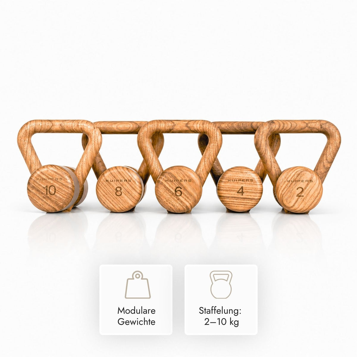 Kuipers Kettlebell Set aus Vollholz in Eiche – Ansicht 5 
