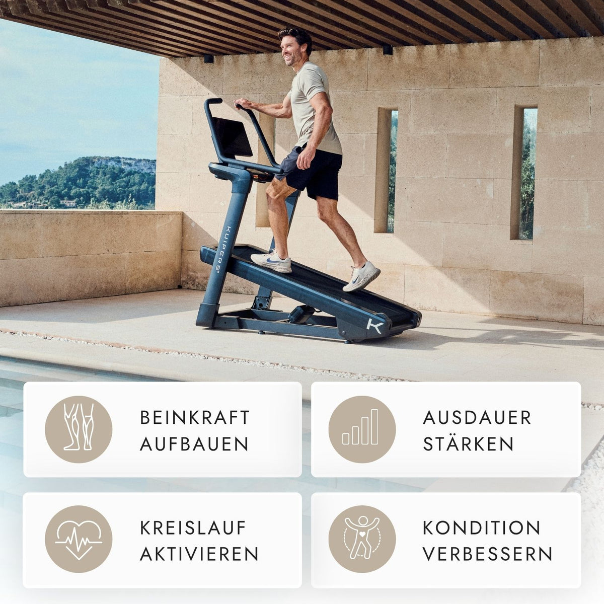 Kuipers P2 Laufband in Schwarz mit TFT-Display – Ansicht 6 