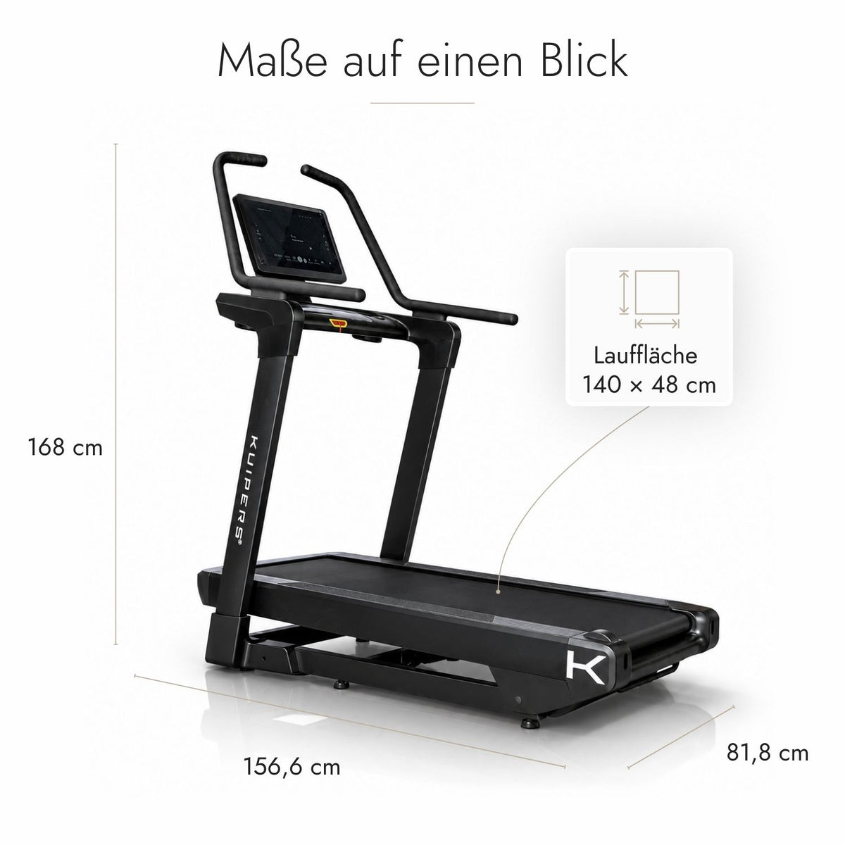 Kuipers P2 Laufband in Schwarz mit LED-Display – Ansicht 3 