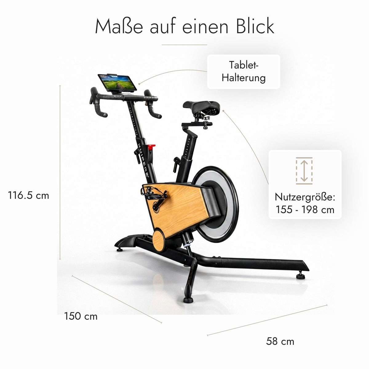 Kuipers S1 Indoor Bike in Helle Esche – Ansicht 3 