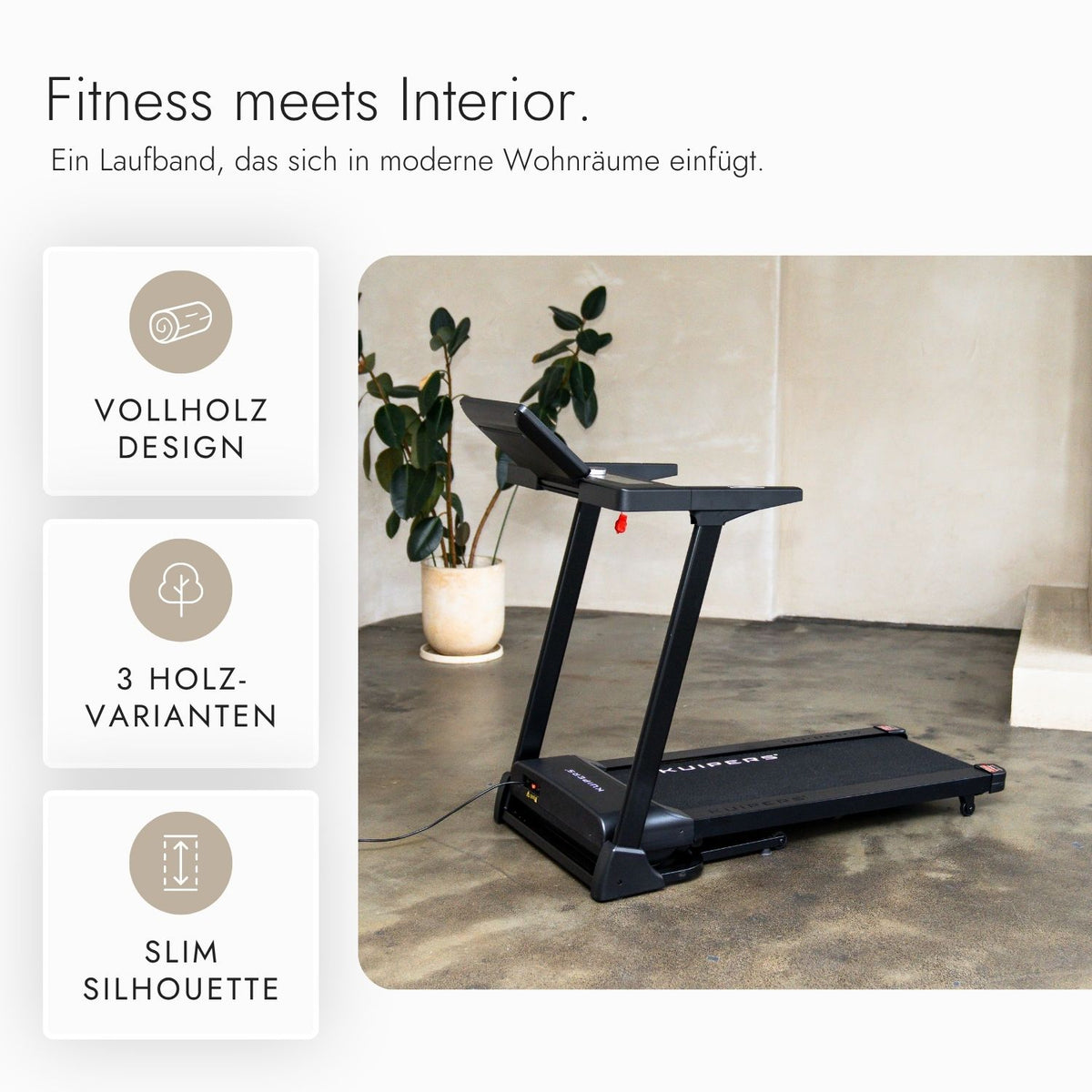Kuipers R1 Laufband in Helle Esche mit LED-Display – Ansicht 2