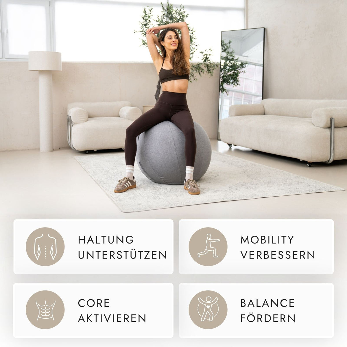 Kuipers Ergonomischer Sitz- und Gymnastikball in Grau – Ansicht 10
