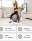 Kuipers Ergonomischer Sitz- und Gymnastikball in Grau – Ansicht 10