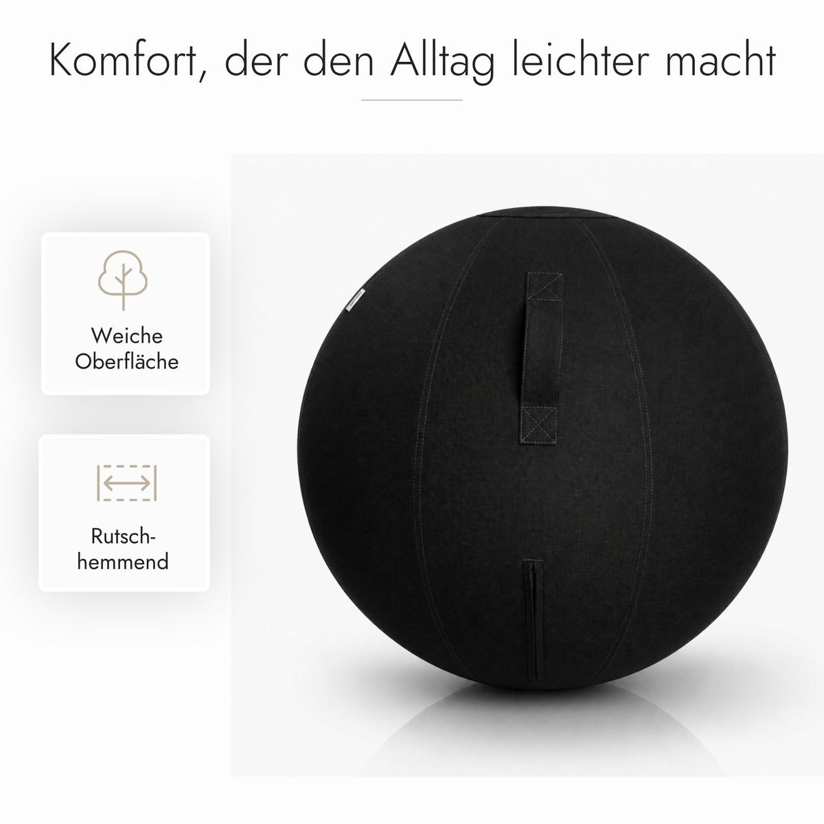 Kuipers Ergonomischer Sitz- und Gymnastikball in Schwarz – Ansicht 3 