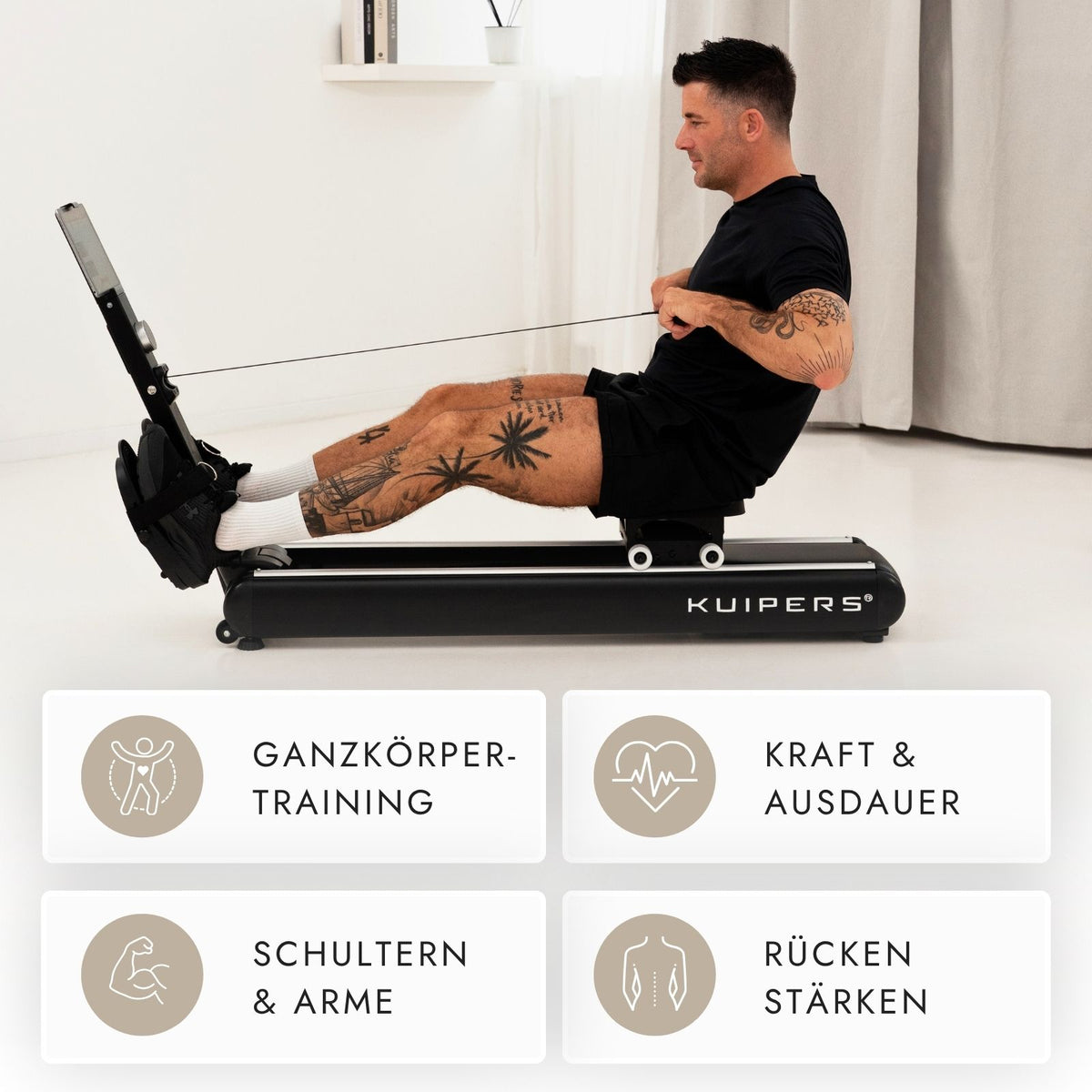 Kuipers Slim Rower in Schwarz – Ansicht 7