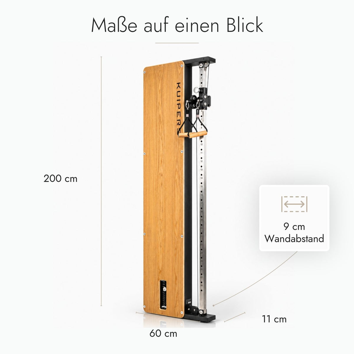 Kuipers Slim Seilzugturm in Helle Esche – Ansicht 2 #farbe_helle-esche